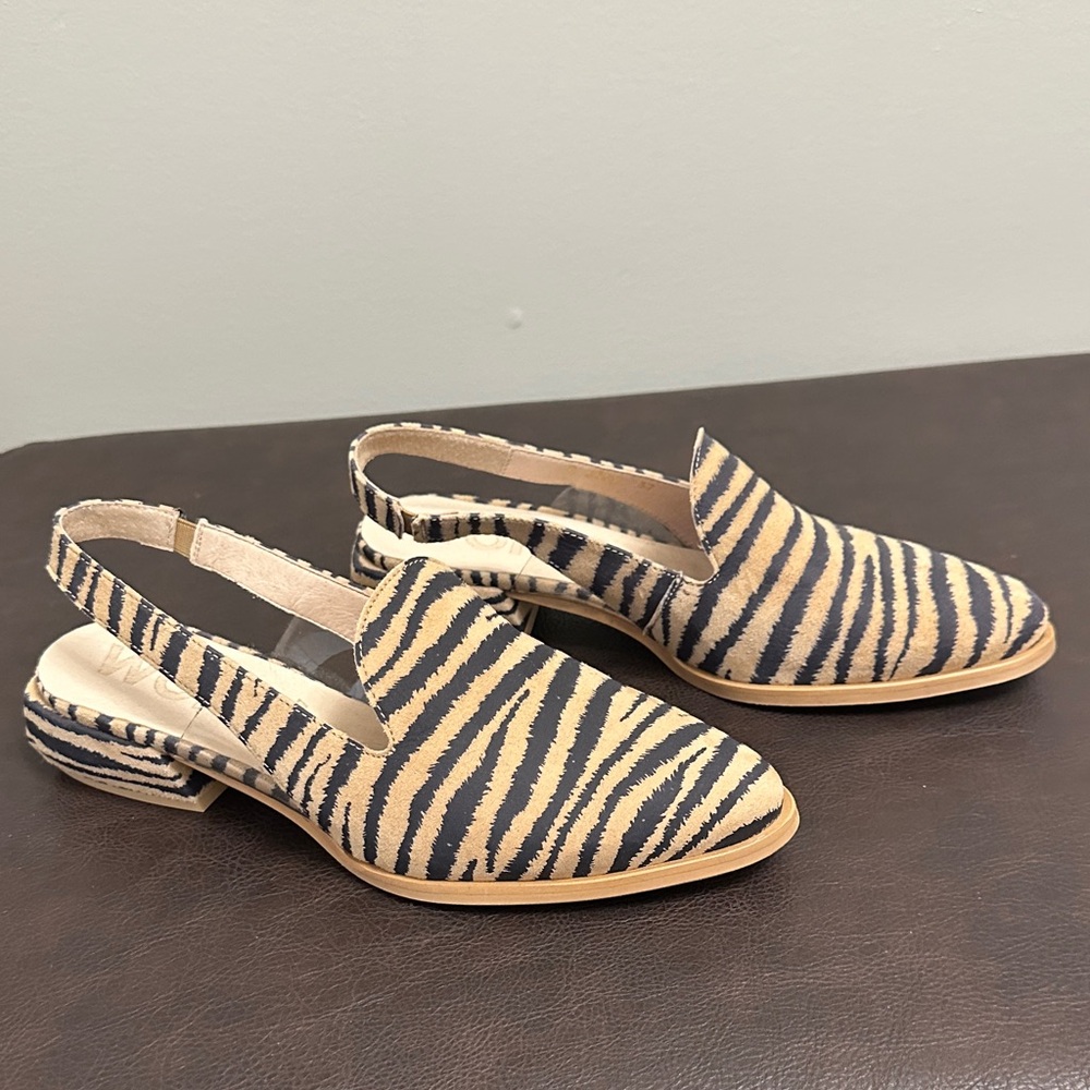 Sz 37(7.5)⭐️NWT Wonders Zebra Print Beige/Black Slingback Summer 2020 Collection
